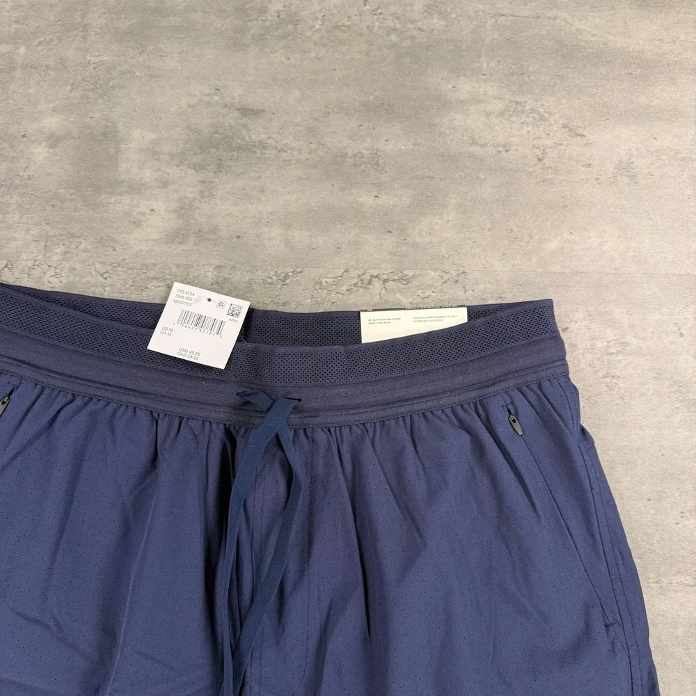 American Eagle Training Short Mens M AE 24/7 Navy Blue Built-in Liner $50 Gym